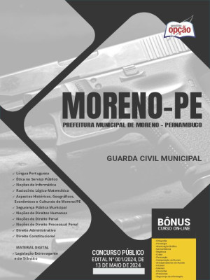 Apostila Prefeitura de Moreno - PE em PDF - Guarda Civil Municipal 