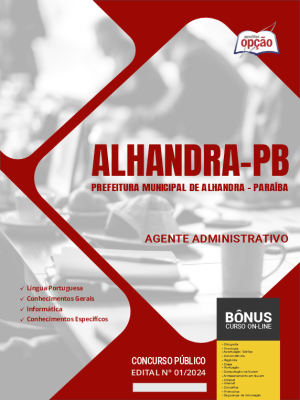 Apostila Prefeitura de Alhandra - PB em PDF - Agente Administrativo 