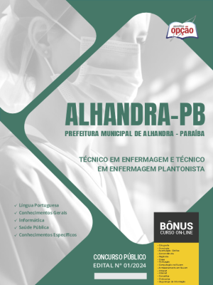 Apostila Prefeitura de Alhandra - PB em PDF - Técnico em Enfermagem e Técnico em Enfermagem Plantonista 