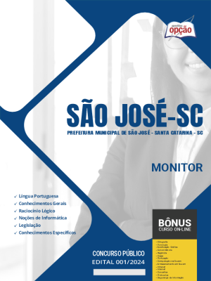Apostila Prefeitura de São José - SC em PDF - Monitor 