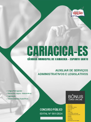 Apostila Câmara de Cariacica - ES em PDF - Auxiliar de Serviços Administrativos e Legislativos 