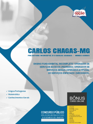 Apostila Prefeitura de Carlos Chagas - MG  - Ensino Fundamental Incompleto