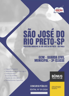 Apostila Prefeitura de São José do Rio Preto - SP em PDF - GCM - Guarda Civil Municipal - 3ª Classe 