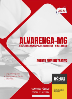 Apostila Prefeitura de Alvarenga - MG em PDF - Agente Administrativo 