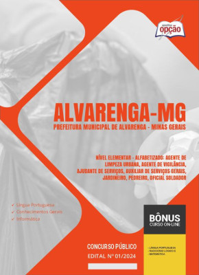 Apostila Prefeitura de Alvarenga - MG em PDF - Nível Elementar - Alfabetizado 