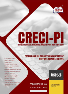 Apostila CRECI-PI em PDF - Profissional de Suporte Administrativo/Serviços Administrativos 