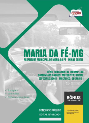 Apostila Prefeitura de Maria da Fé - MG em PDF - Nível Fundamental Incompleto 