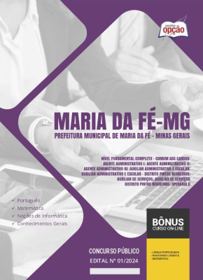 Apostila Prefeitura de Maria da Fé - MG em PDF - Nível Fundamental Completo 