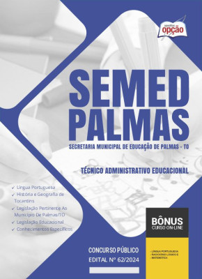 Apostila SEMED Palmas - TO em PDF - Técnico Administrativo Educacional 