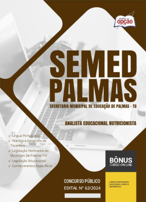 Apostila SEMED Palmas - TO em PDF - Analista Educacional Nutricionista 