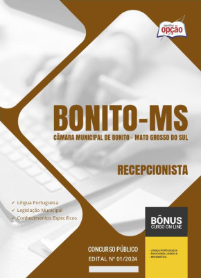 Apostila Câmara de Bonito - MS em PDF - Recepcionista 