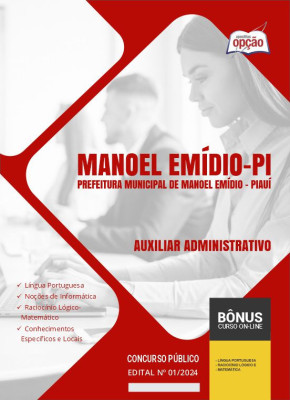 Apostila Prefeitura de Manoel Emídio - PI em PDF - Auxiliar Administrativo 
