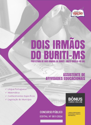 Apostila Prefeitura de Dois Irmãos do Buriti - MS em PDF - Assistente de Atividades Educacionais 