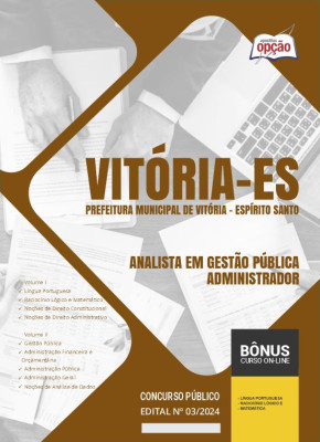 Apostila Prefeitura de Vitória - ES em PDF - Analista em Gestão Pública – Administrador 