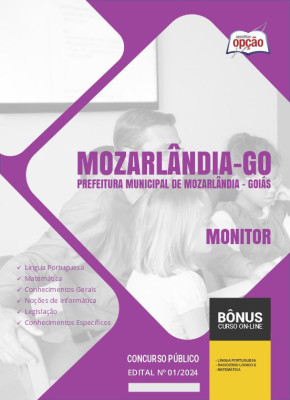 Apostila Prefeitura de Mozarlândia - GO em PDF - Monitor 