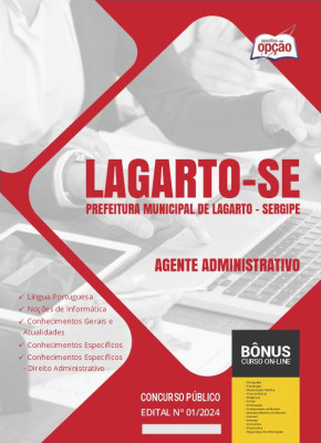 Apostila Prefeitura de Lagarto - SE em PDF - Agente Administrativo 