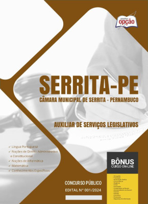 Apostila Câmara de Serrita - PE em PDF - Auxiliar de Serviços Legislativos 
