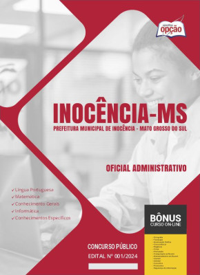 Apostila Prefeitura de Inocência - MS em PDF - Oficial Administrativo 