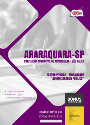 Apostila Prefeitura de Araraquara - SP em PDF - Gestor Público - Modalidade: Administrador Público 