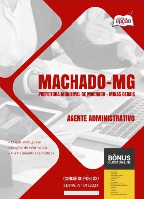 Apostila Prefeitura de Machado - MG em PDF - Agente Administrativo 