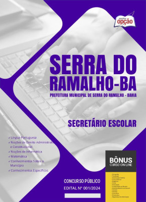 Apostila Prefeitura de Serra do Ramalho - BA em PDF - Secretário Escolar 