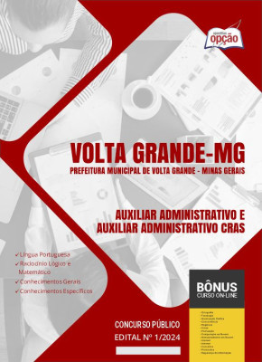 Apostila Prefeitura de Volta Grande - MG em PDF - Auxiliar Administrativo e Auxiliar Administrativo CRAS 