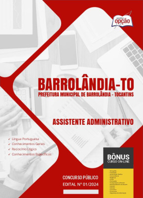 Apostila Prefeitura de Barrolândia - TO em PDF - Assistente Administrativo 