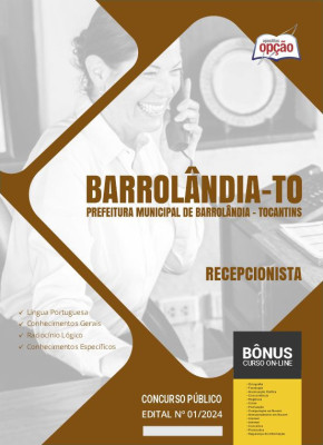 Apostila Prefeitura de Barrolândia - TO em PDF - Recepcionista 