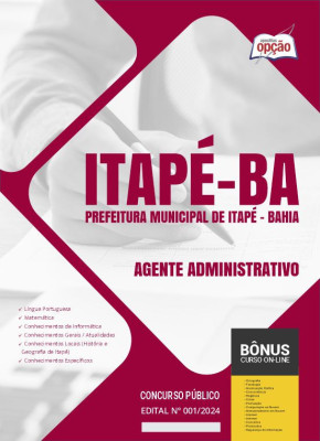 Apostila Prefeitura de Itapé - BA em PDF - Agente Administrativo 