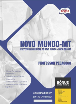 Apostila Prefeitura de Novo Mundo - MT em PDF - Professor Pedagogo 