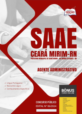 Apostila SAAE Ceará Mirim - RN em PDF - Agente Administrativo 