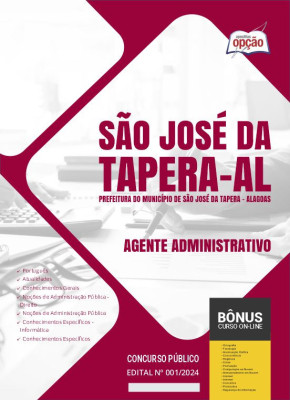 Apostila Prefeitura de São José da Tapera - AL em PDF - Agente Administrativo 