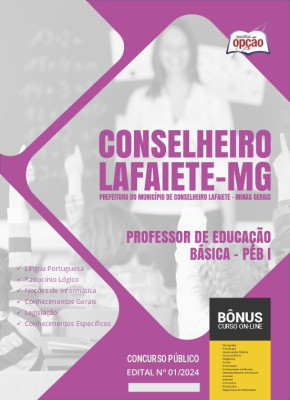 Apostila Prefeitura de Conselheiro Lafaiete - MG em PDF - Professor de Educação Básica - PEB I 