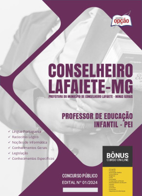 Apostila Prefeitura de Conselheiro Lafaiete - MG em PDF - Professor de Educação Infantil - PEI 