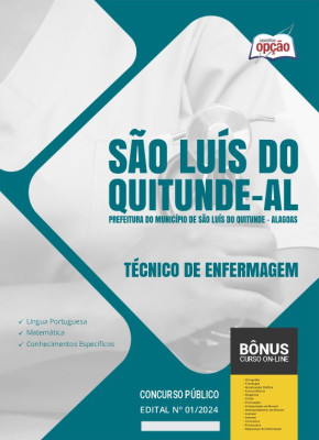 Apostila Prefeitura de São Luís do Quitunde - AL em PDF - Técnico de Enfermagem 