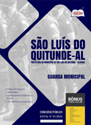 Apostila Prefeitura de São Luís do Quitunde - AL em PDF - Guarda Municipal 