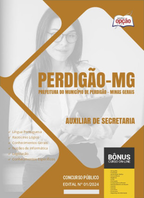 Apostila Prefeitura de Perdigão - MG  - Auxiliar de Secretaria
