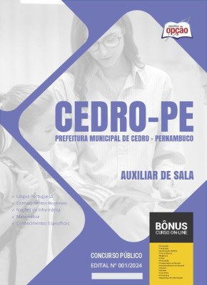 Apostila Prefeitura de Cedro - PE em PDF - Auxiliar de Sala 