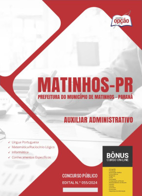 Apostila Prefeitura de Matinhos - PR em PDF - Auxiliar Administrativo 