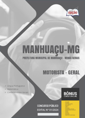 Apostila Prefeitura de Manhuaçu - MG em PDF - Motorista - Geral 