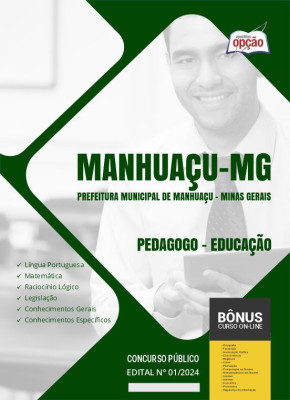 Apostila Prefeitura de Manhuaçu - MG em PDF - Pedagogo - Educação 