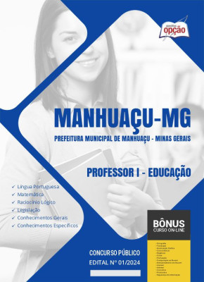 Apostila Prefeitura de Manhuaçu - MG em PDF - Professor I - Educação 