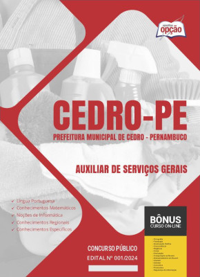 Apostila Prefeitura de Cedro - PE em PDF - Auxiliar de Serviços Gerais 