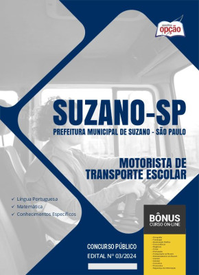 Apostila Prefeitura de Suzano - SP  - Motorista de Transporte Escolar