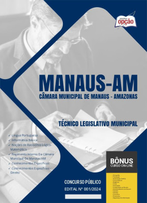Apostila Câmara de Manaus - AM em PDF - Técnico Legislativo Municipal 