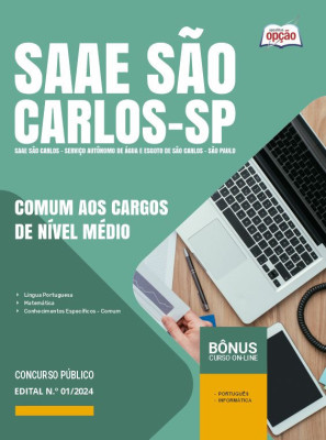 Apostila SAAE São Carlos - SP em PDF - Comum aos Cargos de Nível Médio 