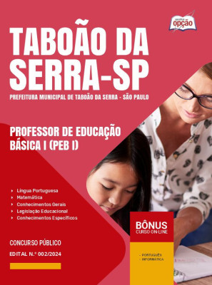 Apostila Prefeitura de Taboão da Serra - SP em PDF - Professor de Educação Básica I (PEB I) 