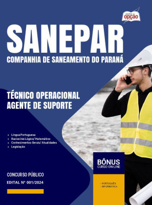 Apostila SANEPAR em PDF - Técnico Operacional - Agente de Suporte 
