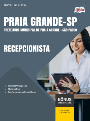 Apostila Prefeitura de Praia Grande - SP em PDF - Recepcionista 