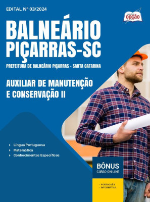 Apostila Prefeitura de Piçarras - SC em PDF - Auxiliar de Manutenção e Conservação II 
